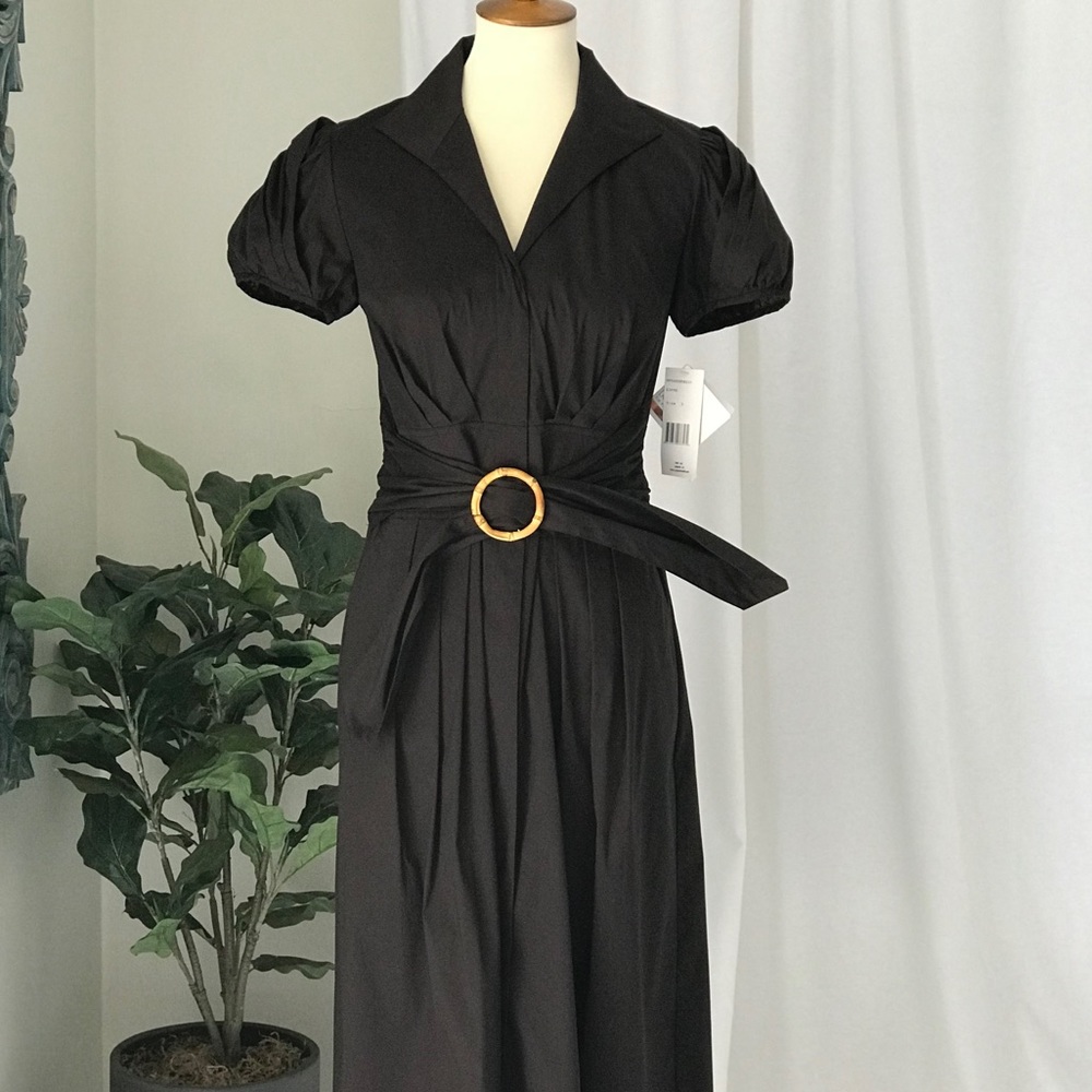 NWT Lafayette 148 New York Belted Midi Dress - Picture 2 of 8